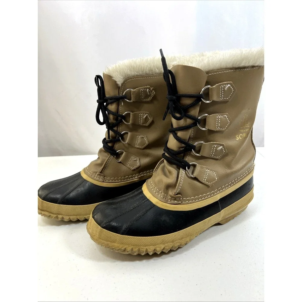Sorel Women's Vintage Manitou Wool Lined Waterproof Winter Boots‎ Canada Size 8